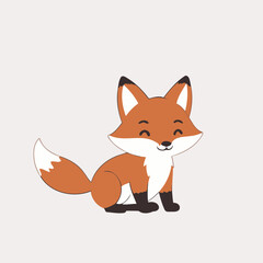 Cute vector illustration of a Fox for kids' reading time