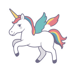 Cute Unicorn for kids' storybook vector illustration