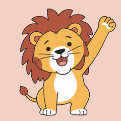 Vector illustration of a cute Lion for toddlers books
