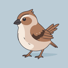 Vector illustration of a cute Sparrow for kids story book