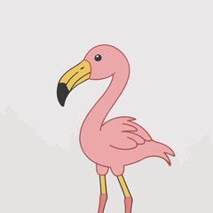 Cute Flamingo for kids story book vector illustration