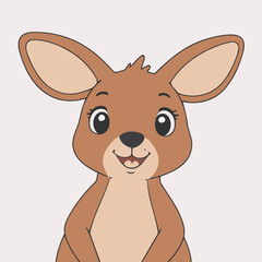 Vector illustration of a sweet Kangaroo for youngsters' imaginative journeys