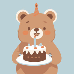 Cute Bear for children's books vector illustration