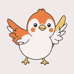 Cute Bird for kids' storytelling vector illustration