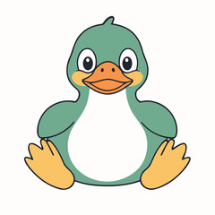 Cute vector illustration of a Duck for toddlers' playful adventures