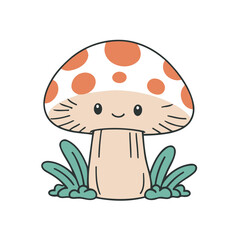 Cute Mushroom vector illustration for preschoolers' learning moments