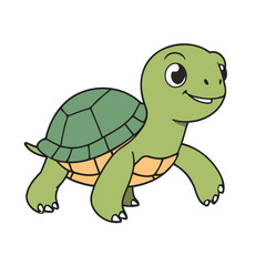 Cute Turtle vector illustration for preschoolers' learning moments