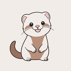 Cute Ferret for toddlers books vector illustration