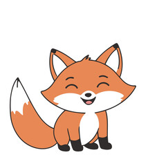 Cute Fox vector illustration for preschoolers' learning moments