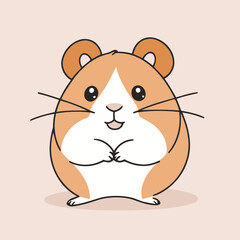 Cute vector illustration of a Hamster for early readers' delight