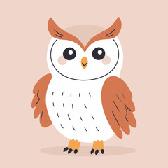 Cute vector illustration of a Owl for toddlers