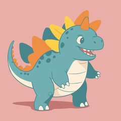 Vector illustration of a lovable Dino for children's picture books