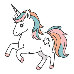 Obraz na płótnie Canvas Vector illustration of a cute Unicorn for kids books
