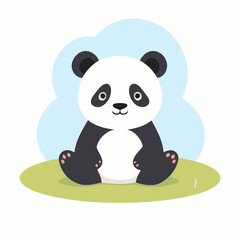 Cute vector illustration of a Panda for toddlers' playful adventures