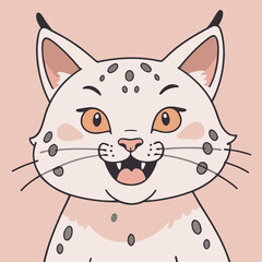 Vector illustration of a cute Lynx for toddlers story books