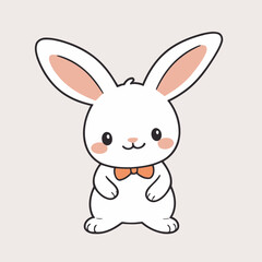 Cute Rabbit for toddlers' learning books vector illustration