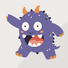 Cute vector illustration of a Monster for children's bedtime stories