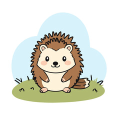 Cute Hedgehog vector illustration for kids' adventure tales