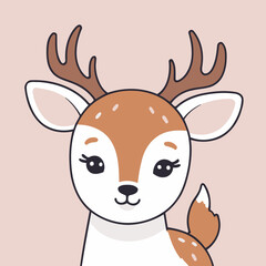 Vector illustration of a cute Deer for children