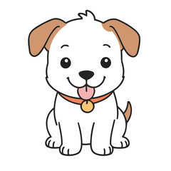 Cute Puppy for young readers' picture book vector illustration