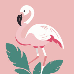 Cute Flamingo for kids vector illustration