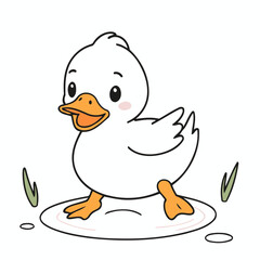 Cute vector illustration of a Duck for children's bedtime stories