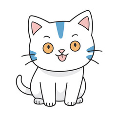Cute Kitten for kids' storybook vector illustration