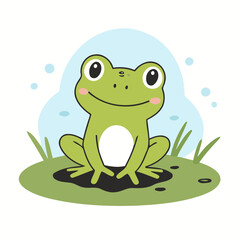 Cute Frog for children book vector illustration