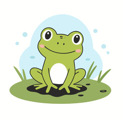 Cute Frog for children book vector illustration