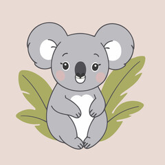 Cute vector illustration of a Koala for early readers' delight