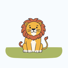 Cute Lion for children's books vector illustration