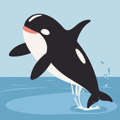 Naklejka premium Cute Orca vector illustration of a for toddlers books