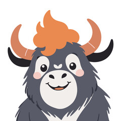 Vector illustration of an enchanting Yak for kids' storytelling