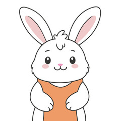 Cute Bunny for toddlers story books vector illustration