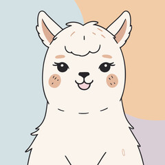 Cute vector illustration of a Alpaca for toddlers' playful adventures