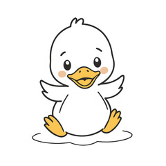 Cute vector illustration of a Duckling for toddlers story books