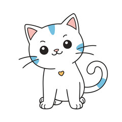 Cute Kitten for early readers' adventure books vector illustration