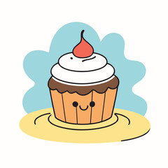 Cute Cake for toddlers vector illustration