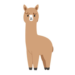 Vector illustration of a cute Alpaca for kids books