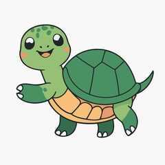 Cute Turtle for kids story book vector illustration