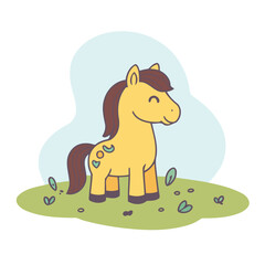 Cute Horse for children story book vector illustration