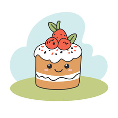 Cute vector illustration of a Cake for toddlers
