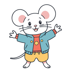 Cute Mouse for children book vector illustration