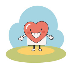 Cute Heart for children's bedtime stories vector illustration