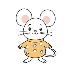 Vector illustration of a winsome Mouse for children's literature