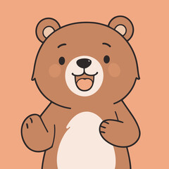 Vector illustration of a cute Bear for kids books