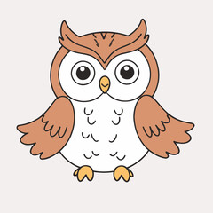 Cute Owl for children book vector illustration