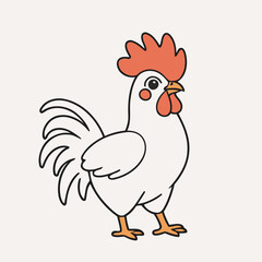 Vector illustration of a cute Rooster for children