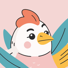 Cute Bird for children story book vector illustration