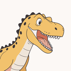 Cute Dino for early readers' adventure books vector illustration